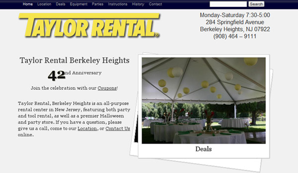 Taylor Rental Center Website